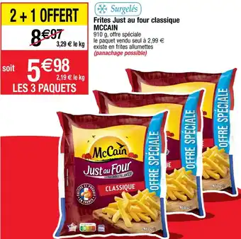 Cora x Carrefour Mccain frites just au four classique offre