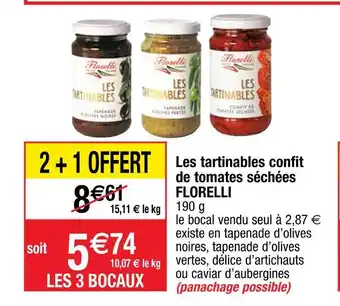Cora x Carrefour Florelli les tartinables confit de tomates séchées offre