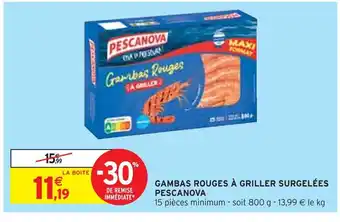 Intermarché Pescanova gambas rouges à griller surgelées offre