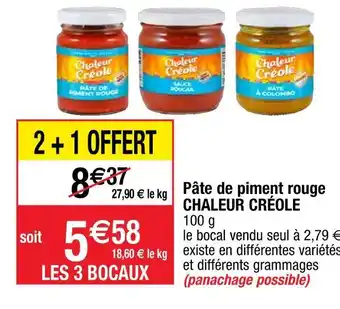 Cora x Carrefour Chaleur créole pâte de piment rouge offre