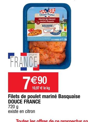Cora x Carrefour Douce france filets de poulet mariné basquaise offre