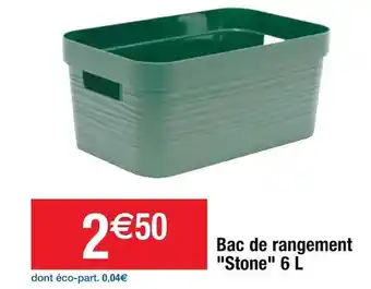 Cora x Carrefour Bac de rangement stone 6 l offre