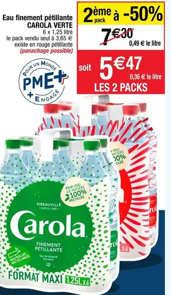 Cora x Carrefour Carola verte eau finement pétillante offre