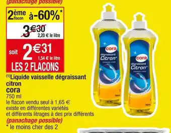 Cora x Carrefour Cora (1)liquide vaisselle dégraissant citron offre