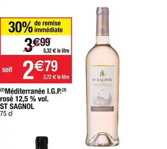 Cora x Carrefour St sagnol méditerranée i.g.p.(3) rosé 12,5 % vol. offre