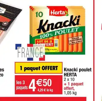 Cora x Carrefour Herta knacki poulet offre