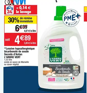 Cora x Carrefour L'arbre vert (1)lessive hypoallergénique bicarbonate de soude secrets d'antan offre