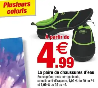 Bazarland La paire de chaussures d’eau offre