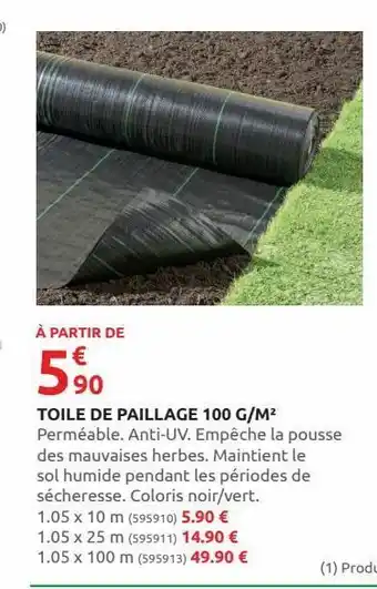 Rural Master Toile de paillage 100 g/m2 offre