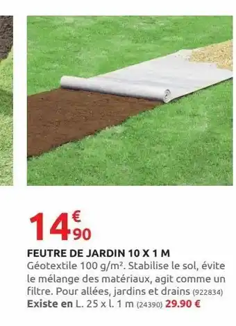 Rural Master Feutre de jardin 10 x 1 m offre