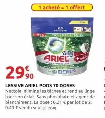 Rural Master Lessive ariel pods 70 doses offre
