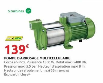 Rural Master Pompe d`arrosage multicellulaire offre