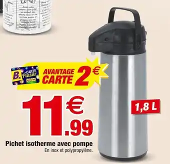 Bazarland Pichet isotherme avec pompe offre