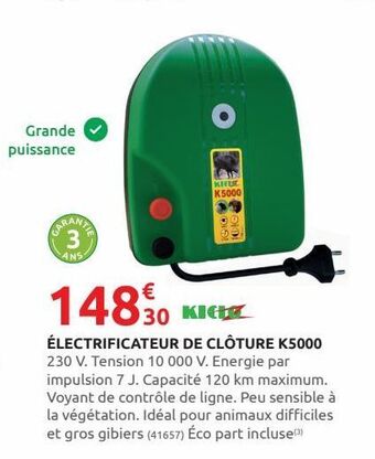 Rural Master Electrificateur de cloture k5000 offre