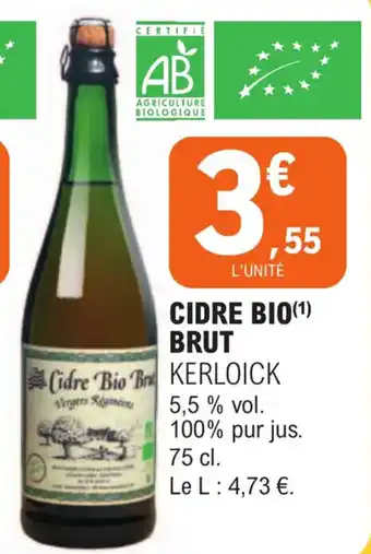 E.Leclerc CIDRE BIO(¹) BRUT offre