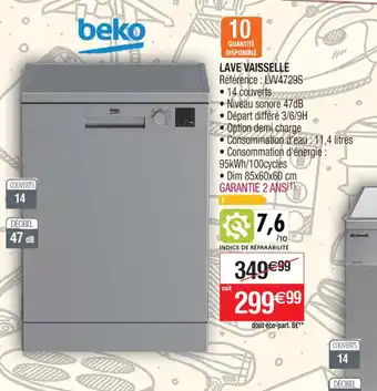 Cora x Carrefour Beko LAVE VAISSELLE offre