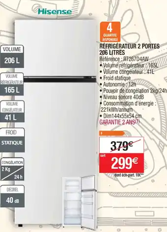 RÉFRIGÉRATEUR 2 PORTES