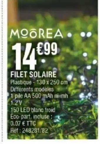 La Foir'Fouille FILET SOLAIRE Plastique - 130 x 250 cm offre