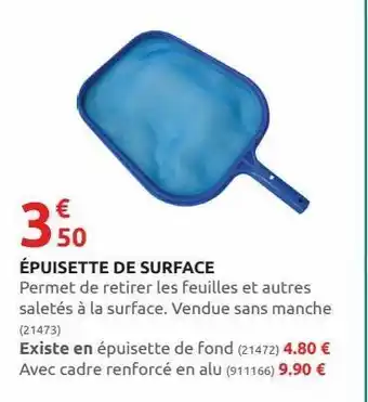 Épuisette de surface