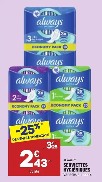 ALDI Serviettes hygiéniques offre