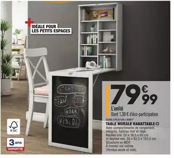ALDI Table murale rabattable offre