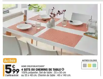 ALDI 4 Sets ou chemins de table offre