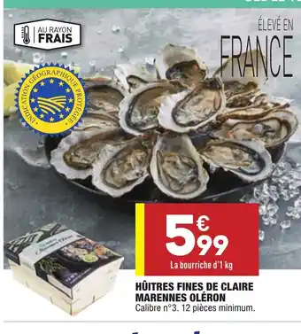 ALDI Huîtres fines de claire marennes oléron offre