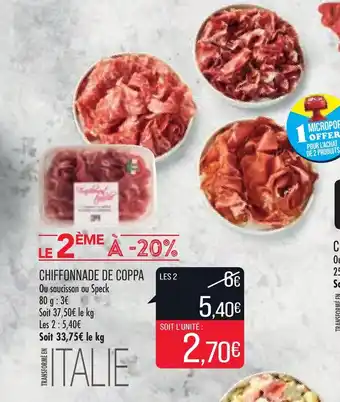 Match Chiffonnade de coppa offre