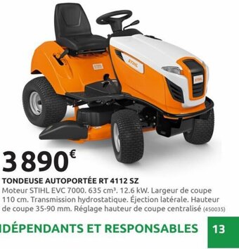 Rural Master TONDEUSE AUTOPORTÉE RT 4112 SZ offre