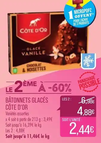 Match Bâtonnets glacés Côte d'Or offre