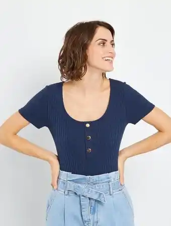Body trendy en maille côtelée