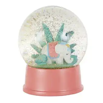 Boule à neige éléphant vert et terracotta