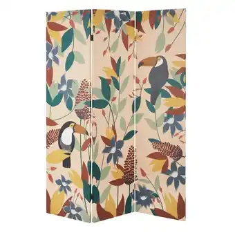 Paravent en toile imprimé tropical multicolore