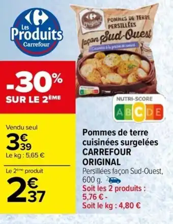 Carrefour Drive Pommes de terre cuisinées surgelées CARREFOUR ORIGINAL offre