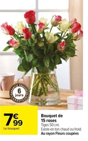 Carrefour Drive Bouquet de 15 roses offre