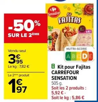 Carrefour Drive Kit pour Fajitas CARREFOUR SENSATION offre