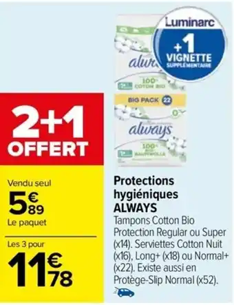 Protections hygiéniques ALWAYS