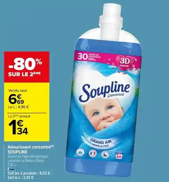 Carrefour Drive Adoucissant concentré(¹) SOUPLINE offre