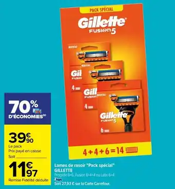 Carrefour Drive Lames de rasoir "Pack spécial" GILLETTE offre