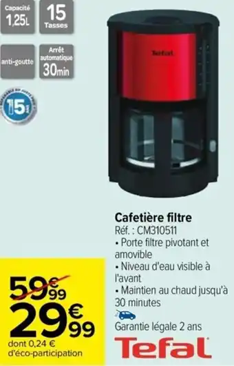 Carrefour Drive Cafetière filtre offre