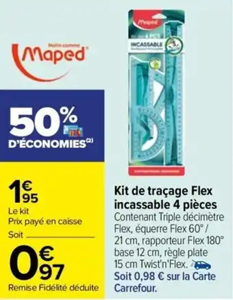 Carrefour Drive Kit de traçage Flex incassable 4 pièces offre