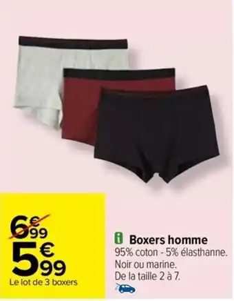 Carrefour Drive Boxers homme offre