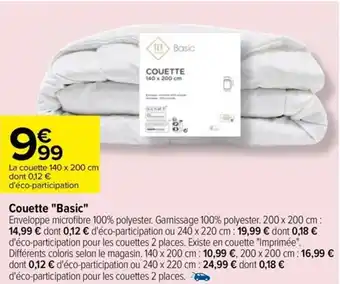 Carrefour Drive Couette "Basic" offre
