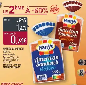 Match American Sandwich Harrys offre