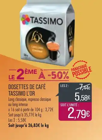 Match Dosettes de Café Tassimo l'Or offre
