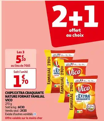Auchan CHIPS EXTRA CRAQUANTE NATURE FORMAT FAMILIAL VICO offre
