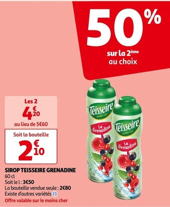 Auchan SIROP TEISSEIRE GRENADINE offre