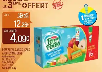 Match Pom'Potes sans sucres Ajoutés Materne offre