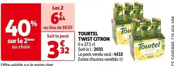 Auchan TOURTEL TWIST CITRON 6 x 27.5 cl offre