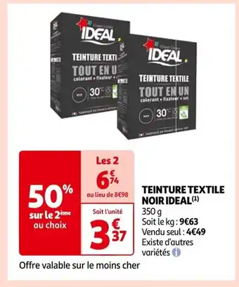 Auchan TEINTURE TEXTILE NOIR IDEAL (¹) offre